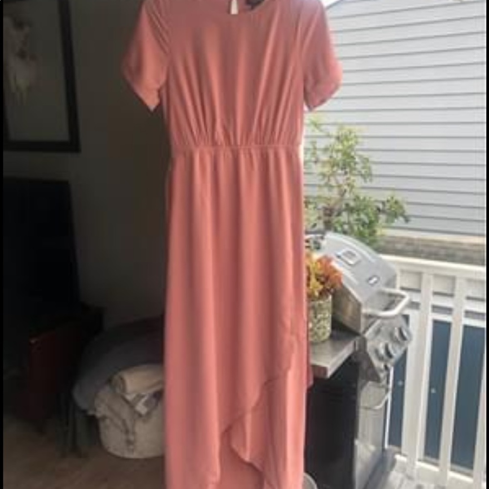 Roolee Wrap Maxi Dress Dark Salmon
